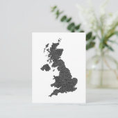 United Kingdom Map Design with Hidden Borders Postkarte (Stehend Vorderseite)