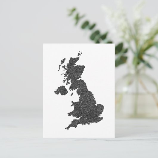 United Kingdom Map Design with Hidden Borders Postkarte (Stehend Vorderseite)