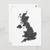 United Kingdom Map Design with Hidden Borders Postkarte (Vorne/Hinten)