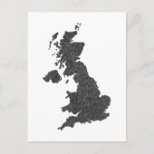 United Kingdom Map Design with Hidden Borders Postkarte (Vorderseite)