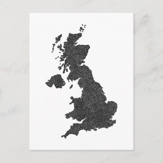 United Kingdom Map Design with Hidden Borders Postkarte (Vorderseite)