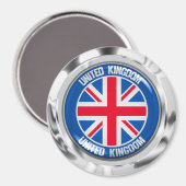 United Kingdom Round Emblem Magnet (Vorderseite/Rückseite)