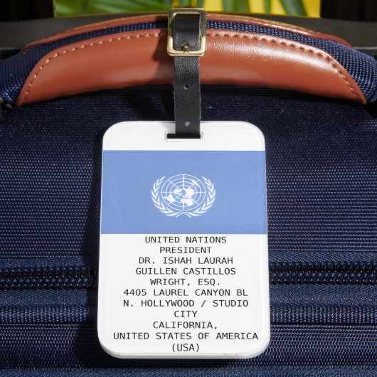 UNITED NATIONS GEPÄCKANHÄNGER (Vorderseite Insitu 2)