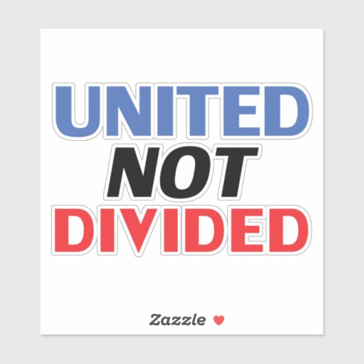 "United Not Divided" Blue Black Red Vinyl Stickers Aufkleber (Blatt)