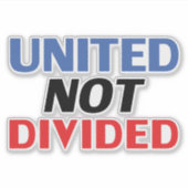 "United Not Divided" Blue Black Red Vinyl Stickers Aufkleber (Vorderseite)