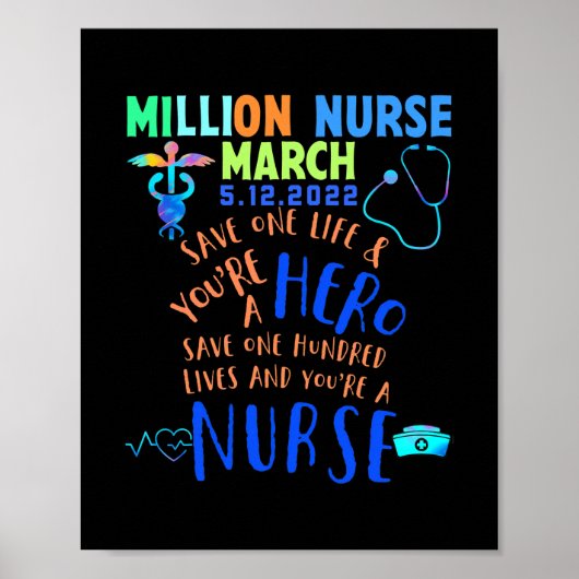 United Nurses März Million Nurse März 12. Mai Poster (Vorne)