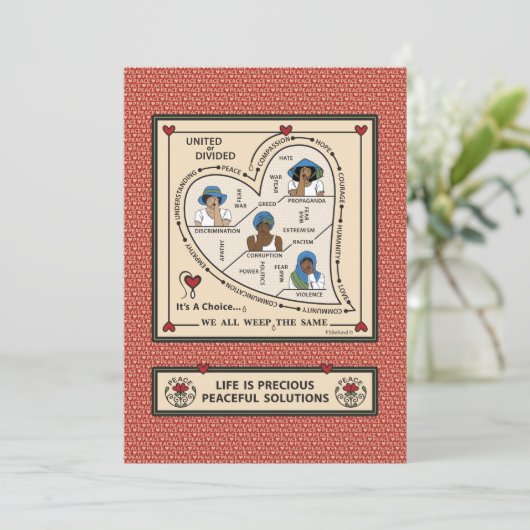 United or dividiert_b_flat Card 5"x7" Ankündigung (Stehend Vorderseite)