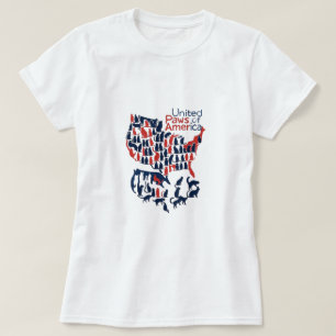 United Paws of America - Cat Silhouette USA Map T-Shirt