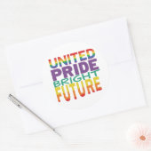 "United Pride Bright Future." Runder Aufkleber (Umschlag)