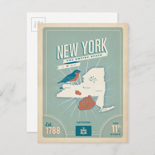 United Staat Map Postkarte (Vorne/Hinten)