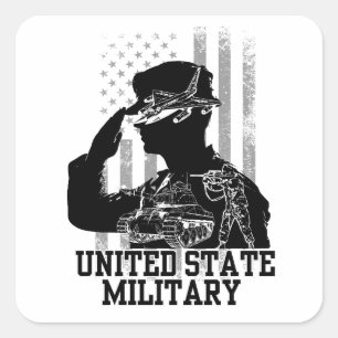 United Staat Military Quadratischer Aufkleber