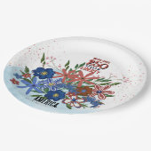 United Staaten 250 Years Floral Patriotic Pappteller (Schrägansicht)