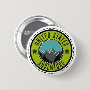 United Staaten Adventure Logo Classic Round Sticke Button