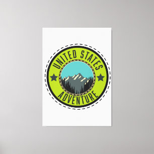 United Staaten Adventure Logo Leinwanddruck