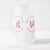 United Staaten America Flag Red Liebe Personalisie Mattglas Bierglas (Vorderseite Links)