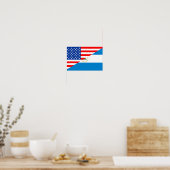 United Staaten America nicaragua Halbflagge usa Poster (Küche)