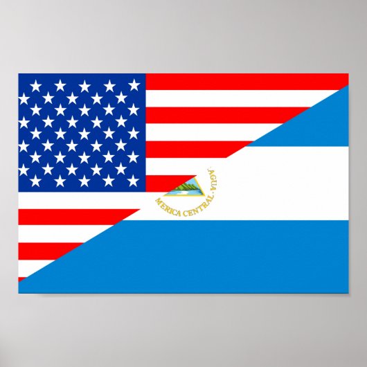 United Staaten America nicaragua Halbflagge usa Poster (Vorne)