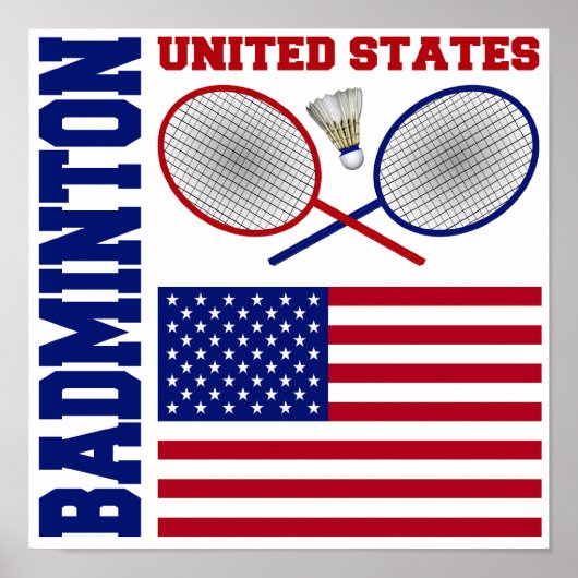 United Staaten Badminton Poster (Vorne)