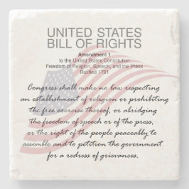 United Staaten Bill of Rights. Erste Änderung Steinuntersetzer