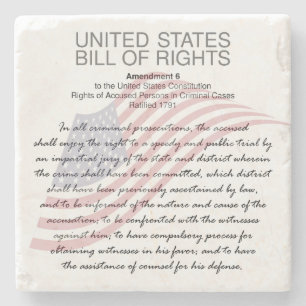 United Staaten Bill of Rights. Sechste Änderung Steinuntersetzer