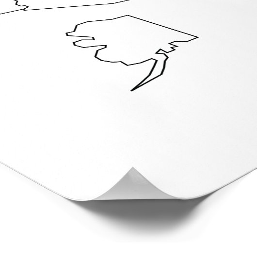 United Staaten Blankokarte US Kontur Poster (Ecke)