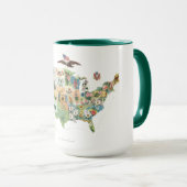 United Staaten Blume Map - Unser National Bouquet Tasse (VorderseiteRechts)