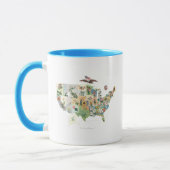 United Staaten Blume Map - Unser National Bouquet Tasse (Links)