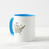 United Staaten Blume Map - Unser National Bouquet Tasse (Vorderseite Links)