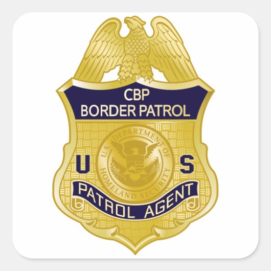 United Staaten Border Patrol Abzeichen Immigration Quadratischer Aufkleber (Vorderseite)