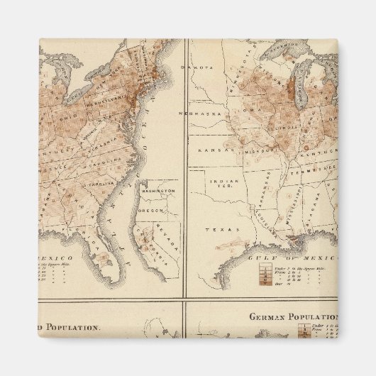 United Staaten Census maps, 1870 Magnet (Vorne)