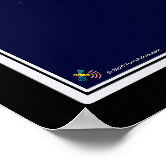 United Staaten City Lights at Night Satellite Map Poster (Ecke)