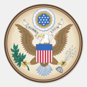 United Staaten Coat of arms US Runder Aufkleber