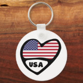 United Staaten Country Code Flag Herd Keyring USA Schlüsselanhänger (Vorderseite)