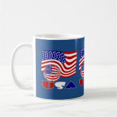 United Staaten Flag USA Soccer Ball Blue Hintergru Kaffeetasse (Links)
