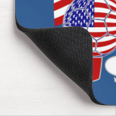 United Staaten Flag USA Soccer Ball Blue Hintergru Mousepad (Ecke)