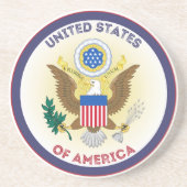 United Staaten Great Siegel Circle Shape Getränkeuntersetzer (Vorne)