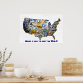 United Staaten License Plate Karte Poster (Küche)