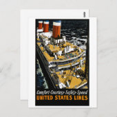 United Staaten Lines Comfort Courtesesesey Safety Postkarte (Vorne/Hinten)