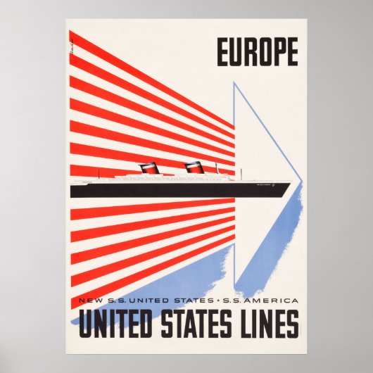 United Staaten Lines Travel Poster (Vorne)