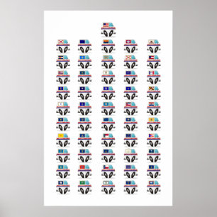 United Staaten Mail Trucks Poster