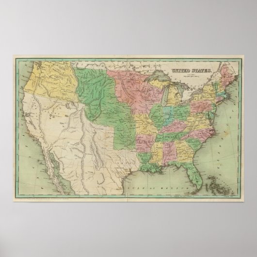 United Staaten Map 2 Poster (Vorne)
