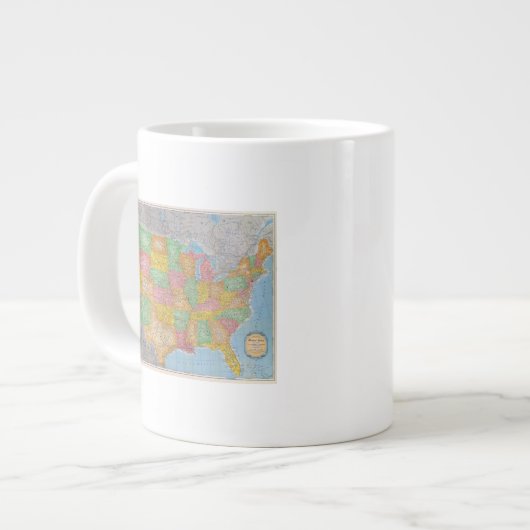 United Staaten Map 3 Jumbo-Tasse (Vorderseite Links)