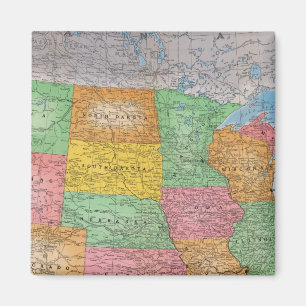 United Staaten Map 3 Magnet