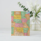 United Staaten Map 3 Postkarte (Stehend Vorderseite)