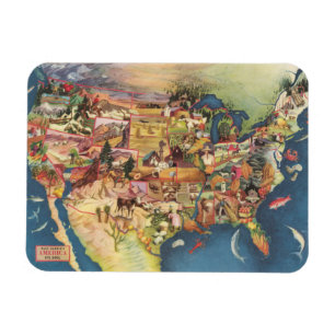 United Staaten Map - American Farming & Agricultur Magnet