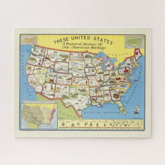 United Staaten Map - American Heritage Puzzle (Horizontal)