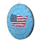 United Staaten Map and Flag Red White and Blue Dartscheibe (Vorderseite rechts)