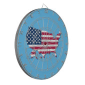 United Staaten Map and Flag Red White and Blue Dartscheibe (Vorderseite Links)