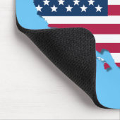 United Staaten Map and Flag Red White and Blue Mousepad (Ecke)