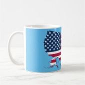 United Staaten Map and Flag White Red Blue Kaffeetasse (Links)